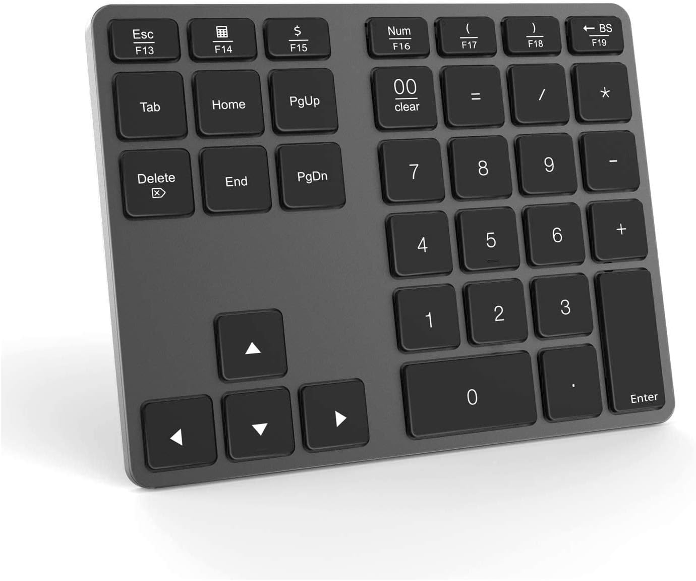 Jelly Comb Bluetooth Ziffernblock, Kabellose Schnurlose Nummernblock, Wireless Keypad Numpad mit 35 Tasten für PC, Laptop, MacBook, Tablet mit Windows/MacOS/Android, Grau