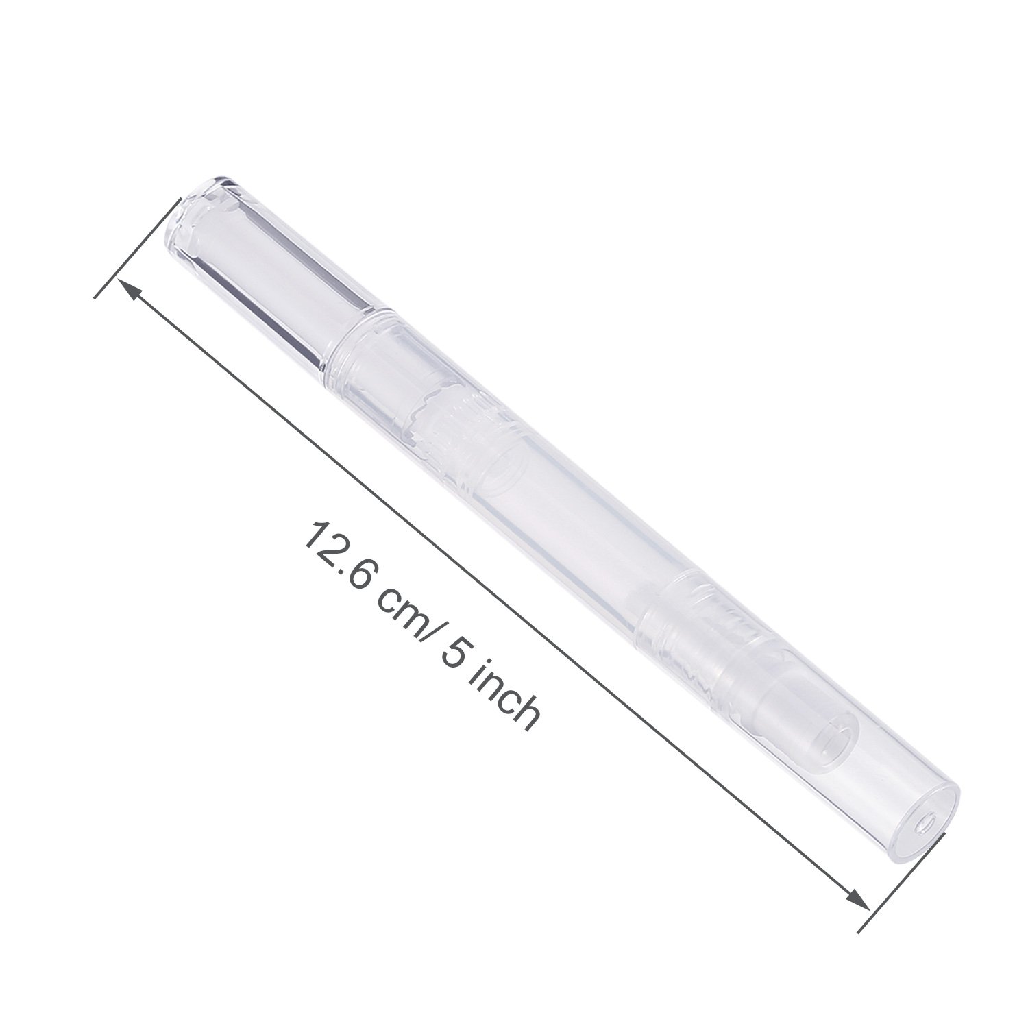 Maxdot 5 Pack 3 ml Twist Pens Empty Nail Oil Pen with Brush Tip, Cosmetic Lip Gloss Container Applicators Eyelash Growth Liquid Tube (Transparent) : Beauty