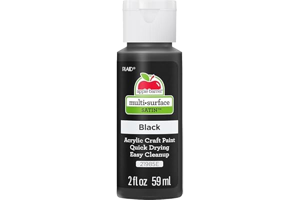 Apple Barrel Multi Surface Acrylic Paint, 2 oz, Black 2 Fl Oz