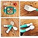 Baby Feeding Spoon Fork Set Utensil Bendable Handle Training, BPA Free, Kids Tableware in Assorted Colors for Infant Toddlers Easy Grip Self Feeding