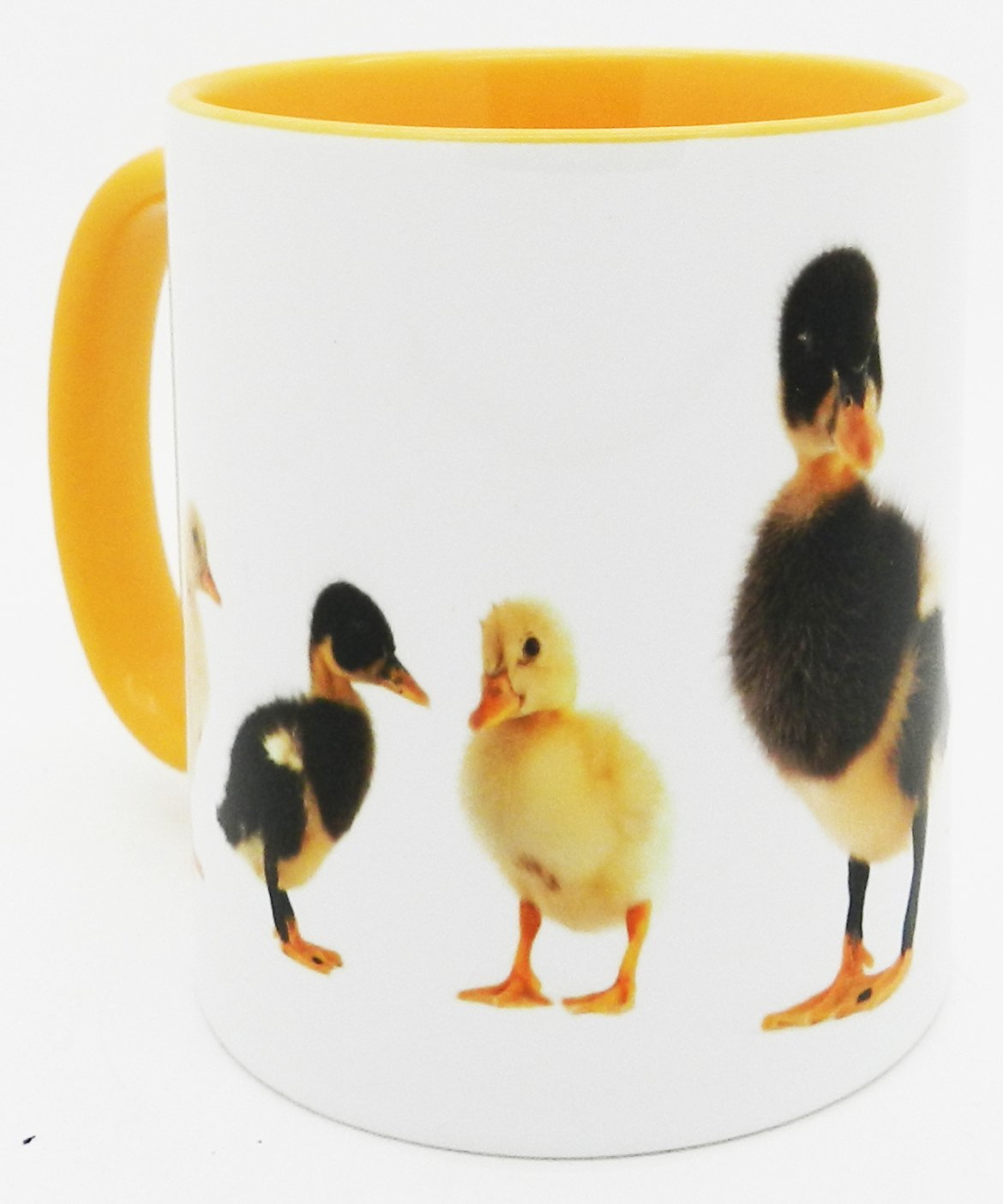 Half a Donkey The Fluffy Ducks Mug with Yellow Inner and Handle