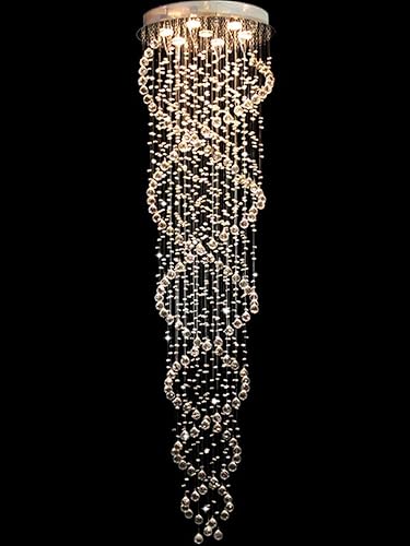 Dst Mode Double Spiral Clear Crystal Ceiling Lights Chandelier