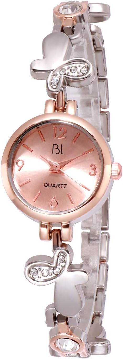 BL Bling Lifestyle Butterflies Dual Tone Silver & Rose Gold Wrist Watch for Women & Girls