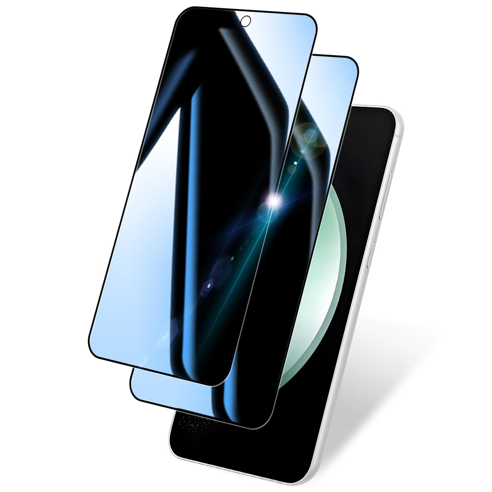 BSUWIN Privacy Screen Protector for Samsung Galaxy S23 FE/ A54 5G - 2 Pack Tempered Glass, 9H Hardness, Anti-Scratch & Easy Install