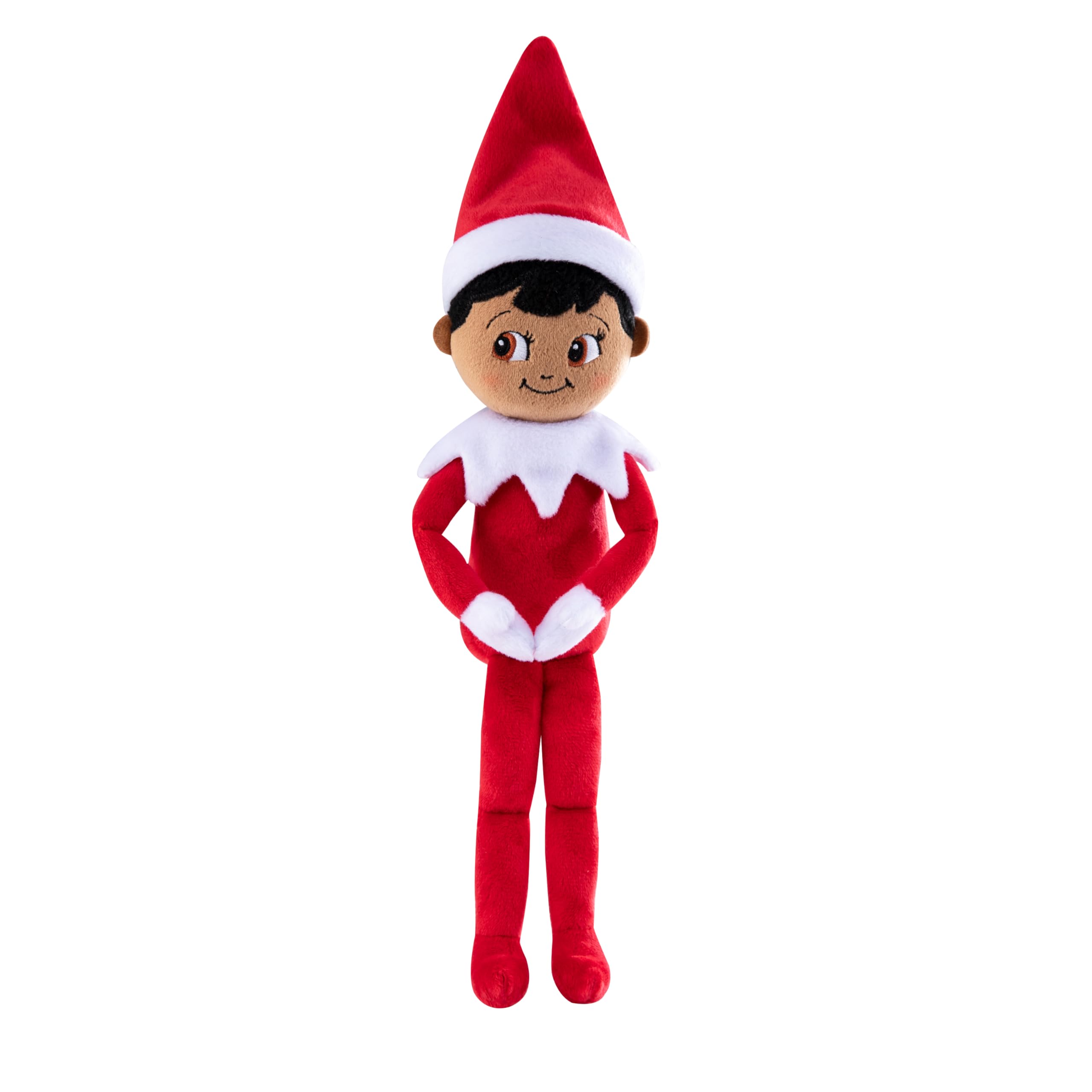 Elf on the Shelf Plushee Pal Snugglers - Cuddly, Cute and Adorable Boy Elf with Brown Eyes: 12" Premium Plush Christmas Teddy Toy Elf (Black/Dark tone)