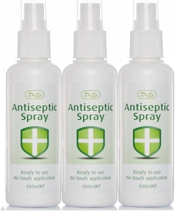 Dr J's Antiseptic Spray Ready to Use No Touch Application 3 x 100ml