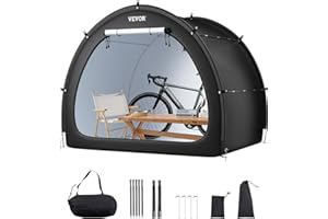 VEVOR Bike Storage Tent, 4 to 5 Bikes, Outdoor Spacious Bike Storage Tent with Ventilated Window, Waterproof Fan-Shaped Bike 