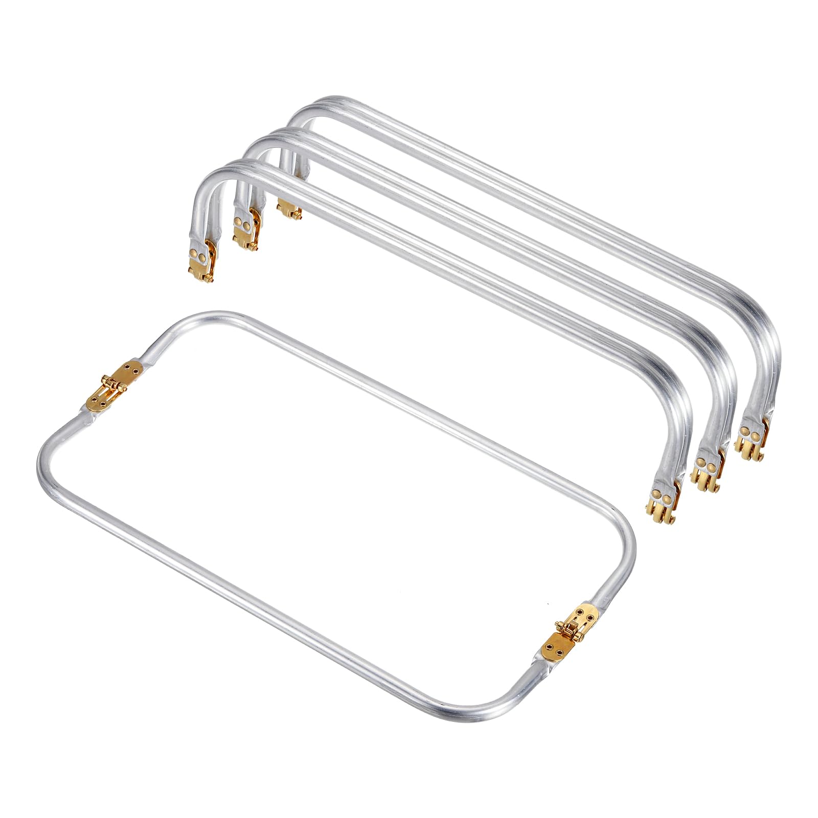 Photo 1 of uxcell Metal Purse Frame 4Pcs, 13.8" Rectangle Lock Frame Kiss Lock Clasp Bag Frame Hardware Replacements for DIY Purse Handle Bag Making Sewing Craft Carpet