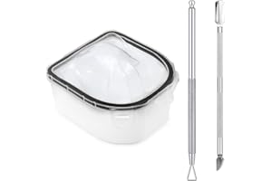 YOKILLY Nail Soaking Bowl, Soak Off Gel Polish Dip Powder Remover Hand Acetone Nail Soak Off Bowl Manicure Bowl with Triangle Cuticle Peeler and Stainless Steel Cuticle Pusher Nail Art Tool (Black-3PCS Set)