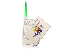 HONHAHEI Jet Torch Lighter, Refillable Butane Playing Card Lighter, Exquisite Packaging, Windproof Lighters, Cool Lighter for Men, Candle, Camping, Birthday. (Butane Not Included) (1, Gold Joker)