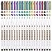 20 Colors Metallic Marker Pens, Lelix Fine Tip Paint Pens for DIY Photo Album, Black Paper, Card Making, Rock Art Painting, Scrapbooking, Glass, Metal, Wood