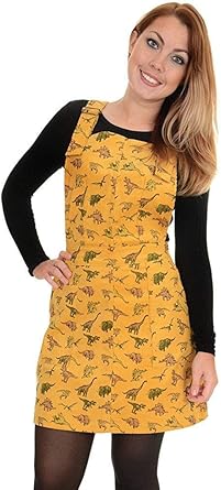mustard dinosaur pinafore
