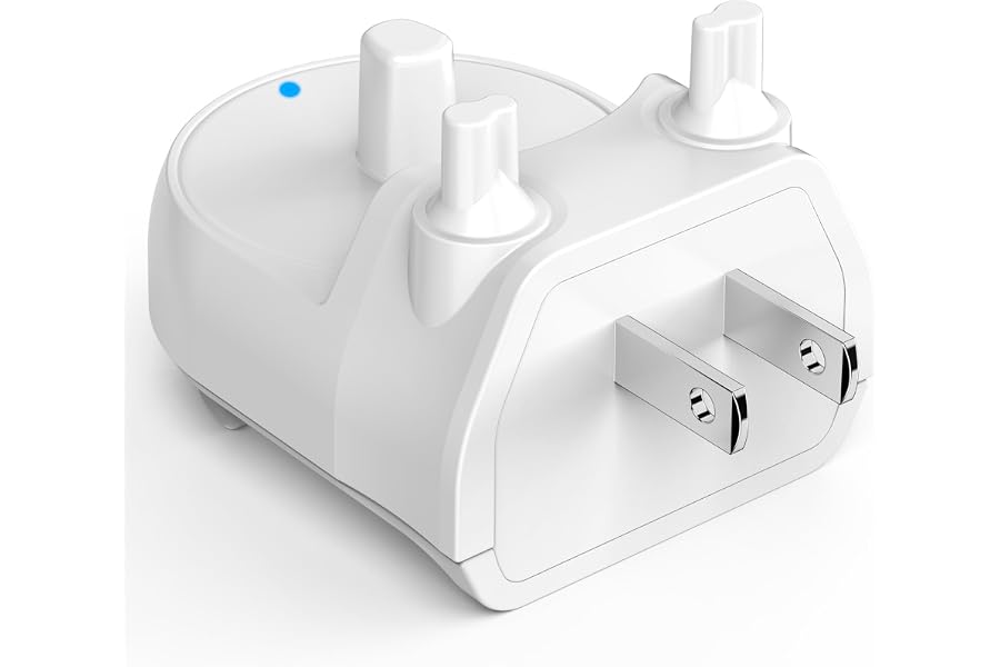 Charger for Oral-B Electric Toothbrush, Compatible with Oral-B io4/io5/io6, Genius 8000/9000, Pro 1000/2000/3000/5000, 3709/3728/3756 | Direct Plug-in Waterproof Outlet Charger Base Hygienic White