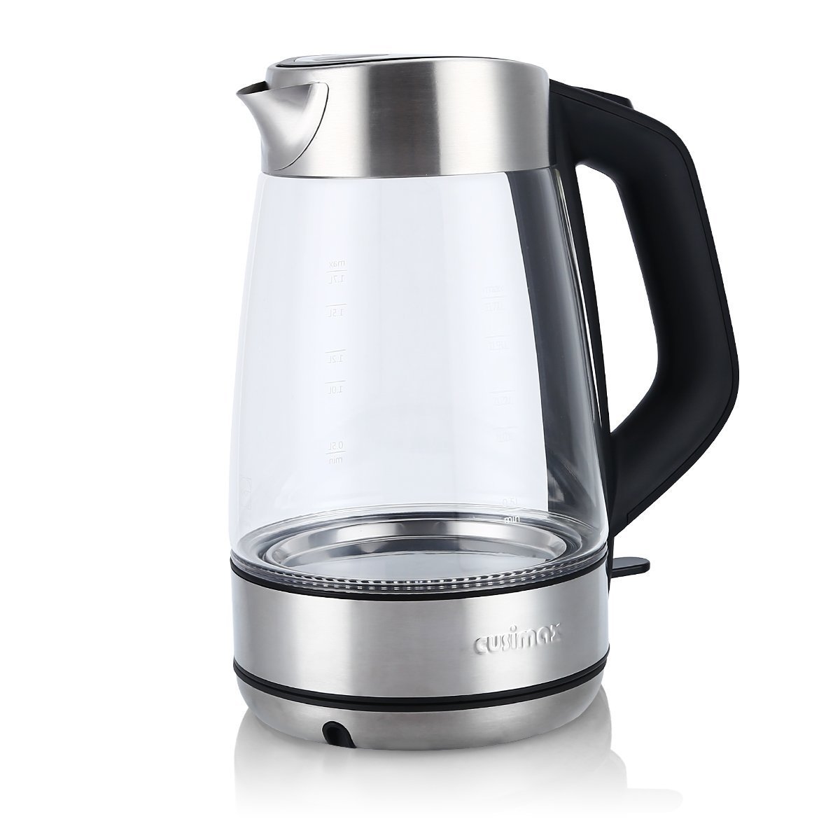 Cusimax 1.7L BPAfree Glass Electric Kettle, Cordless Water Kettle with