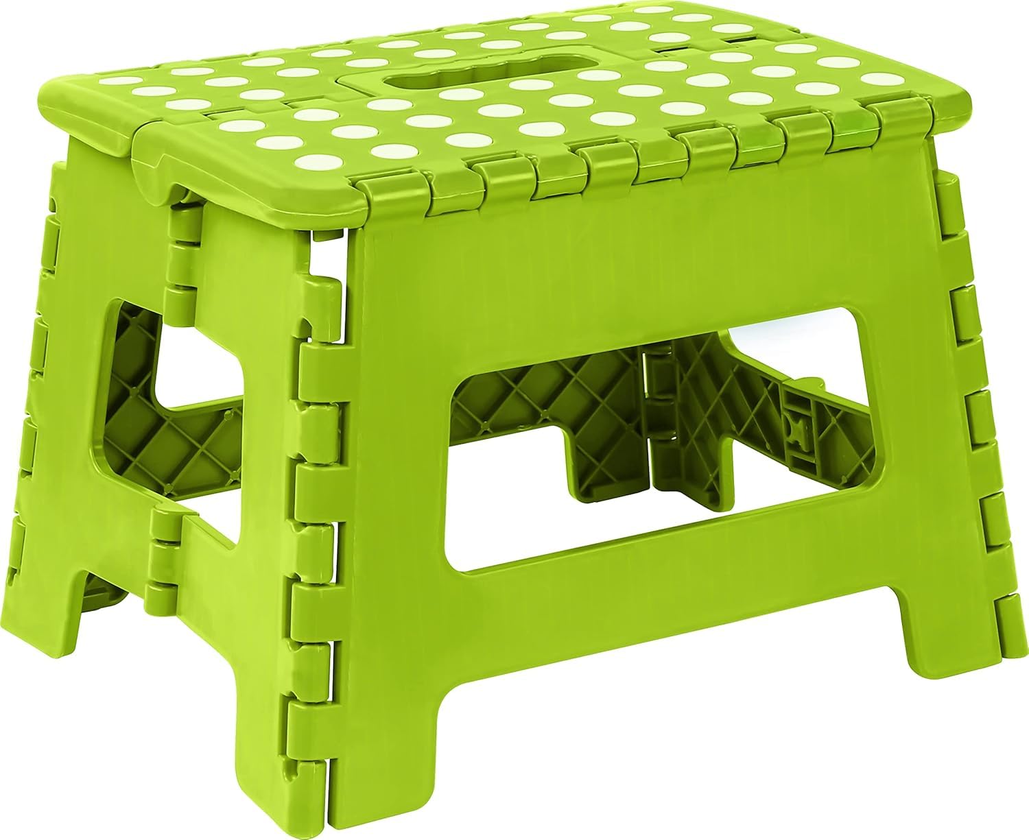 Utopia Home Folding Step Stool 9 Inch, Portable Anti Slip Surface for Kids and Adults, Heavy Duty Folding Stool with Carrying Handle, 300 lbs Load Capacity, Pack of 1, Green