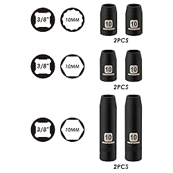 MIXPOWER 6PCS 3/8"Drive 10mm Deep&Shallow Socket, 6