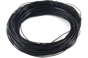 GREEK CRAFTS 1 MM Black Leather Cord 25 M Hank (82 Feet)