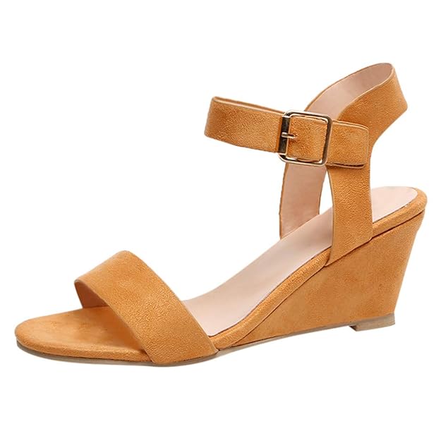 Sandals Damenmode Massivem Keilabsatz Schnalle Römische Schuhe Wedge Sandalen