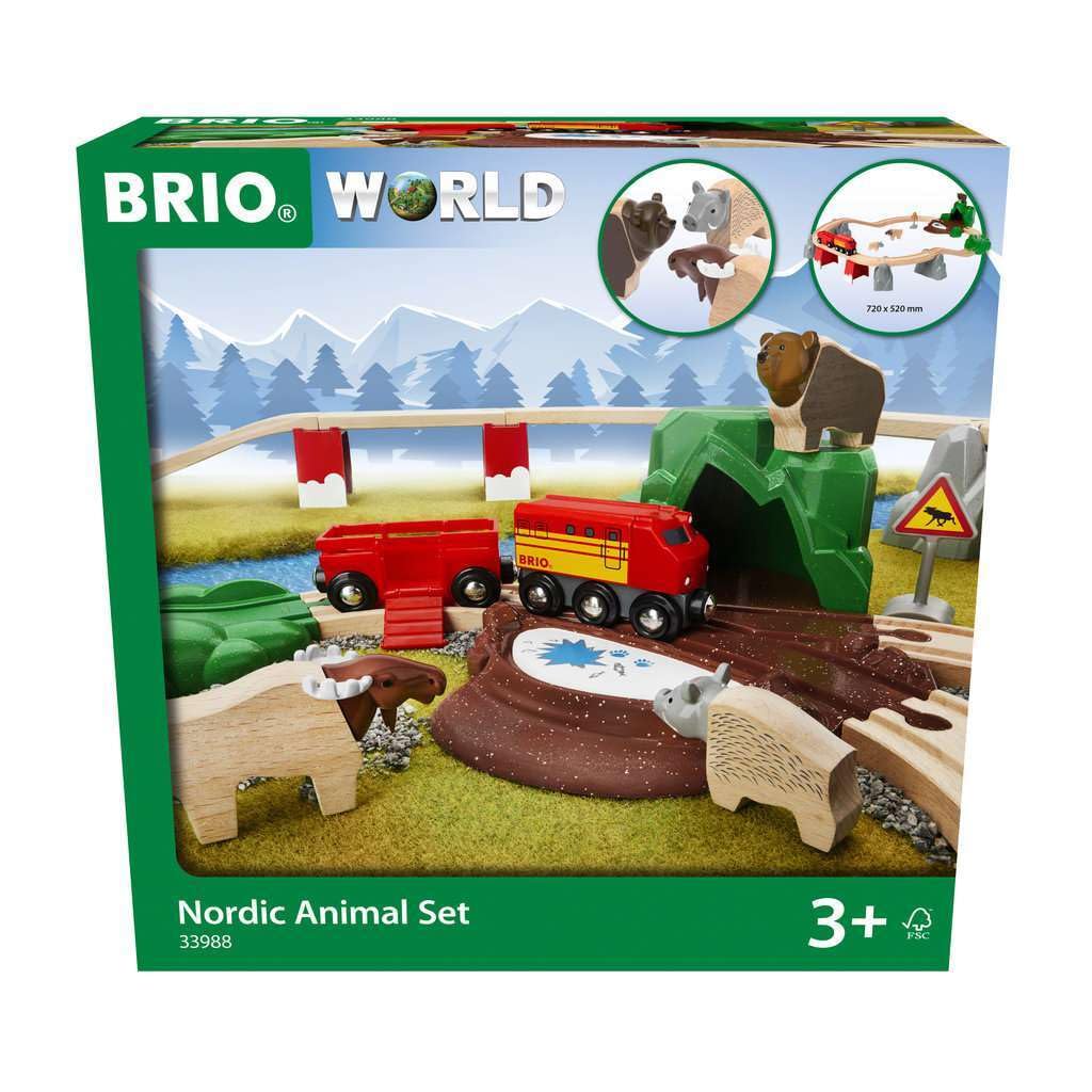 BRIO World Nordic Animal Wooden Railway Train Set Toy For Kids Age 3 Years Up
