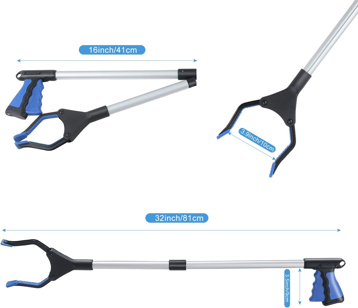 ZJH Litter Picker with Magnetic,Garden Grabber Stick,81cm/32in Foldable Claw Grabber - Image 4