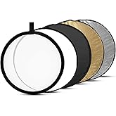 SmallRig 43" (110cm) Photography Reflector 5-in-1 Collapsible Circular Light Reflector, Translucent, Silver, Gold, White and 