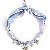 Scarf Necklace with Charm Western Sarf for Women Bandana Necklace Puffy Heart Flower Pearl Charms Cowgirl Jewelry Gifts Country Concert Outfits for Women
