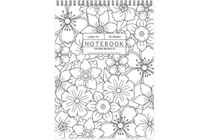 Cenroelon Popular 52 Sheets Color-in Notebook Flower Coloring Notebook B