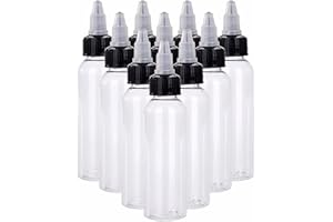 KingWei LDPE Plastic Extruded Liquid Bottle,Squeeze Bottle,Dropper Dispensing Bottle,10Pcs 2oz Bottles,Laboratory wash Bottle,drip Bottle,Watercolor Pigment Bottle, Ink Discharge Bottle