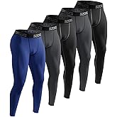 Celfaeree 5-6 Packs Compression Pants Men, Men’s Leggings for Sports, Men’s Athletic Baselayer Running Tights