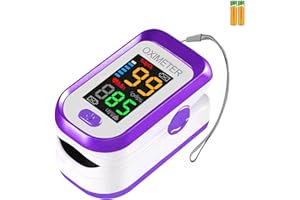 TYNDALL Pulse Oximeter Fingertip, Pulse OX with Large LED Display, Oximeter, Pulse Oximeter, Fingertip Pulse Oximetr, Oximeter with AAA Battery Lanyard (Purple)