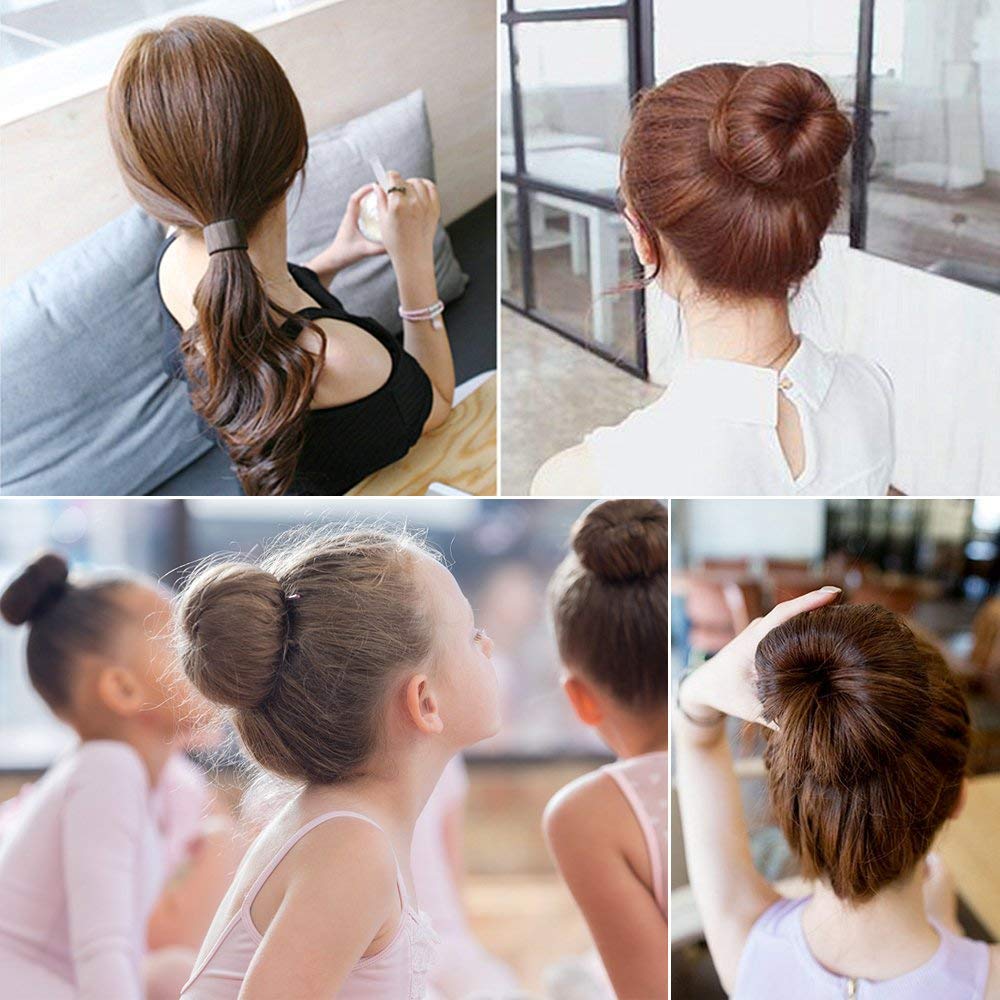 Donut Bun Maker, TsMADDTs Hair Ring Style Bun Maker Set with 7pcs Hair Bun Makers 5pcs Hair Elastic Bands 20pcs Hair Pins Dark Brown: Beauty