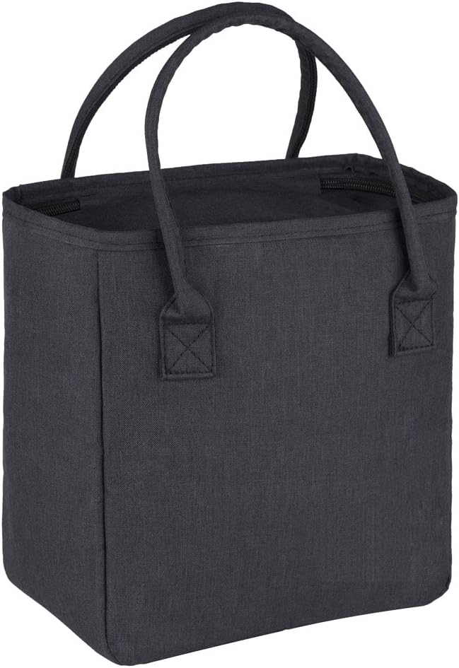Lunch Tote Bags for Women,Reusable Insulated Lunch Bag Handbags for Women Adults Use for Work,School,Picnic,On The Go (Black)