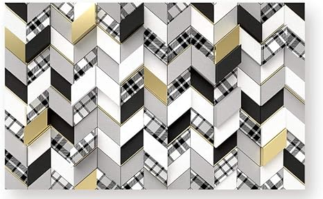 Amazon Afashiony 3d壁壁画幾何学模様写真の壁紙リビングルーム現代のhdプリント壁アート壁装飾 250cmx175cm 壁紙