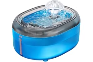 Olelica Cat Water Fountain, 71fl oz/2.1L Ultra Quiet Dog Dispenser, Automatic Pet Fountain for Cats Inside, Dispenser with 1 Replacement Filter Dogs Multiple Pets (Blue)