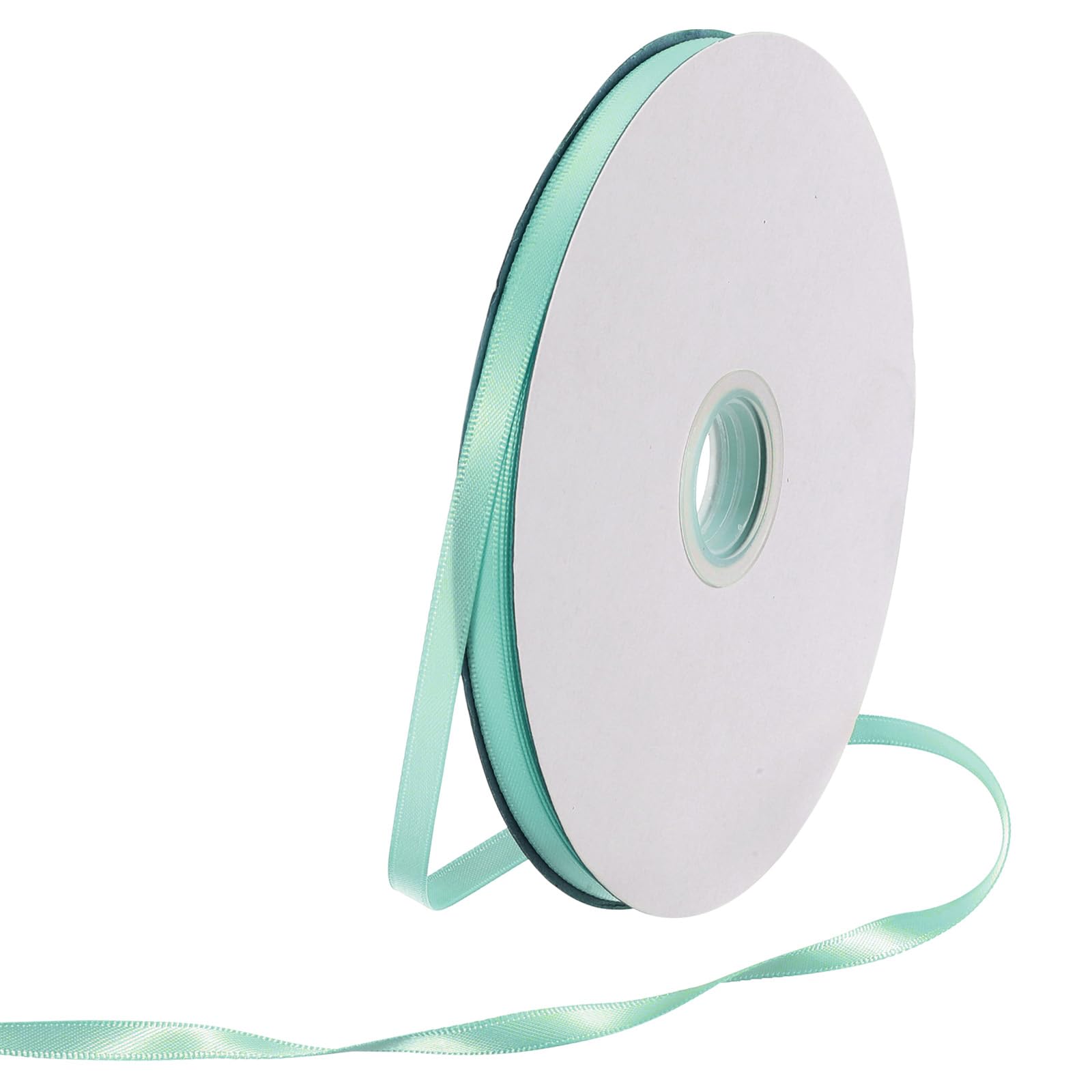 Rebower 6mm Satin Ribbon 64m Thick Double Face Grosgrain Silk Ribbon, [for Gift Wrapping, Hair Bows, Wedding, Cake, Flower] - 70 Yard/210ft/ Aquamarine Blue — image 1