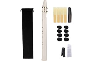 TACHIUWA Mini Pocket Saxophone with Mouthpiece, Reeds, Carrying Bag, Woodwind Instrument for Instrument Players, white