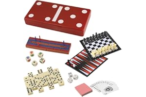 HOME LOCOMOTION Best 7 in 1 Travel Game Set Adult Kids Man Men Checkers Chess Dominoes Backgammon & Many More Inexpensive Stocking Stuffer Idea Married Couple Family Travelers