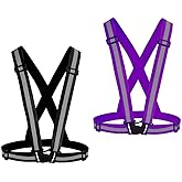 Chiwo Reflective Vest Running Gear 2Pack, High Visibility Adjustable Safety Ves for Night Cycling,Hiking, Jogging,Dog Walking