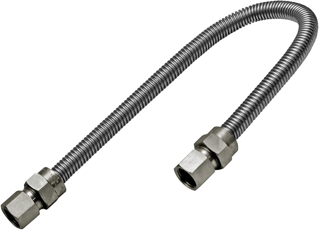 Flextron FTGCSS1230B Flexible Gas Line, Gas Pipe Connector With 5/8