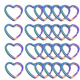 Heart Shape Key Ring, Rainbow, Colorful Split Ring 25pcs | Jump Ring, Leather Craft, For Key Chains Connectors Jewel