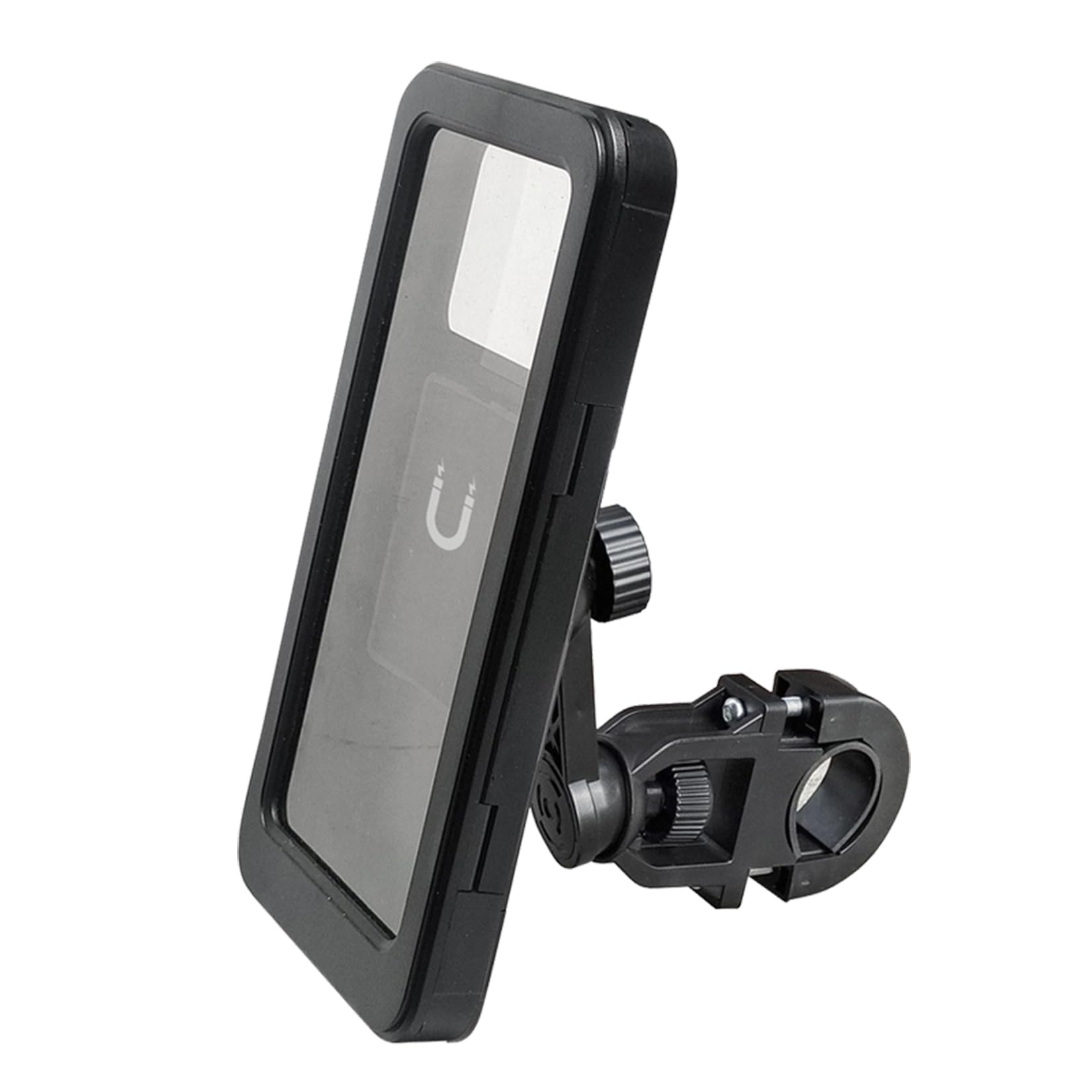 Black Waterproof Bike Phone Mount Holder Handlebar, Phone Protects Fits Perfectly Boxs Strong Sturdy Well-Built Mountain Frame Touch-Screen Stand Motorcycle Ebike Cycling Cell Holder Heybike