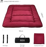 MAXYOYO Futon Mattress Burgundy Double Thick Memory Foam Floor Mattress view 5