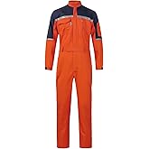 KTWOLEN Mens Reflective Coverall Work Mechanics Coverall Work Suit Hi Vis Jumpsuit Bicolor Overalls
