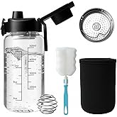 Neodaco 20 OZ Glass Shaker Bottle, Odorless Sport Water Bottle with 304 Stainless Steel Ball and Removable Cleaning Brush for Fitness Protein Mixes
