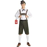 Morph Lederhosen Men Costume, Bavarian Oktoberfest Outfit, German Traditional Attire for Men, Festive Celebration Wear
