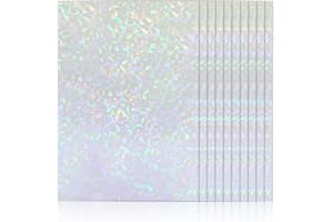 25 Sheets Holographic Vinyl Sticker Sheets, Self Adhesive Holographic Craft Film, Holographic Laser Vinyl Sheet for Silhouett