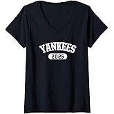 Womens Yankees North 2025 HS V-Neck T-Shirt