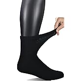 Yomandamor Men's 4 Pairs Thermal Diabetic Socks Wool/Acrylic Cushioned Quarter Warm Socks,10-13