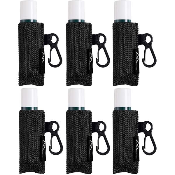 6er-Set Lippenbalsam-Halter Mit Clip - Aus Neopren, Passt Für Standard-Stifte, Abstraktes Design, Zum Anklipsen An Tasche Oder Schlüsselbund