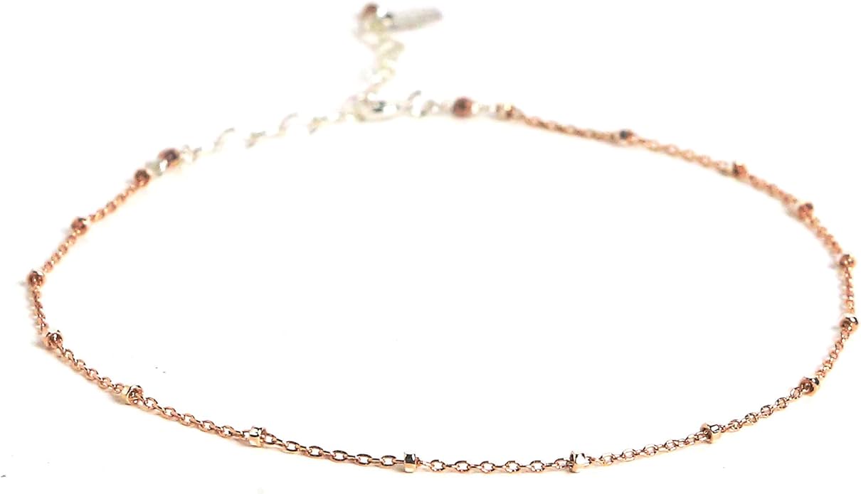 Amazon チャンルー Chanluu アンクレット レディース Aks 15 Rose Gold ビーズチェーンアンクレット Anklet シルバー ローズゴールド 並行輸入品 アンクレット 通販